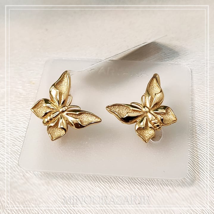 G180 گوشواره پروانه طلا
