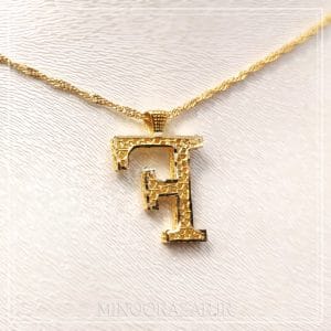 پلاک حرف F طلا