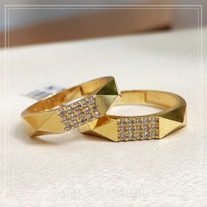 جفت حلقه طلا هندسی