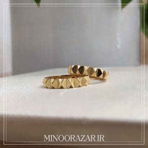 جفت حلقه طلا وجه‌دار